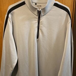 Adidas Men's Light Gray Zip-Up Sweater